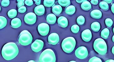 viruses and bacteria of various shapes against a blue background. Concept of science and medicine. rendering photo