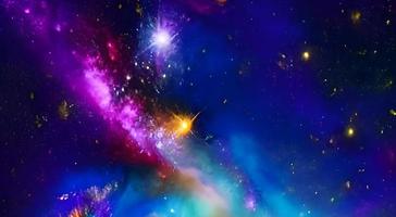 Space background. Realistic starry night. Cosmos and shining stars. Milky way and stardust. Color galaxy with nebula. Magic Infinite universe. photo