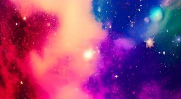 fondo del espacio. noche estrellada realista. cosmos y estrellas brillantes. vía láctea y polvo de estrellas. galaxia de color con nebulosa. universo mágico infinito. foto