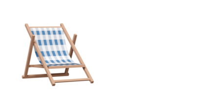 3d beach chair with copy space isolated. 3d render illustration png