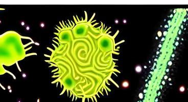 grupo de células virales. ilustración de células de coronavirus foto