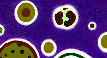 Group of virus cells. illustration of Coronavirus cells photo