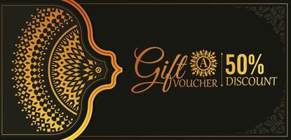 Luxury gold gift voucher template vector