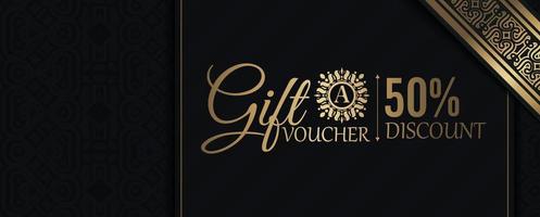 Luxury gold gift voucher template vector