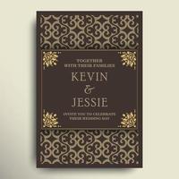 Elegant wedding invitation with pattern motif vector