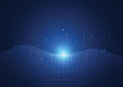 Big data visualization. Abstract technology innovation communication concept digital blue design background. Vector illustration