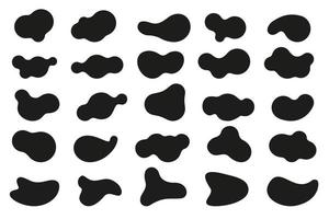 Organic blob shapes set. Amorphous liquid elements. Amoeba irregular fluid designs. Random memphis sponges. Vector. vector