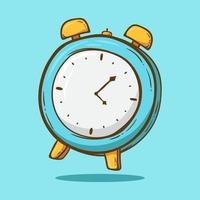 Hand drawn alarm clock. Hand drawn style vector illustrations