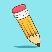 Hand drawn pencil with eraser. Hand drawn style vector illustrations