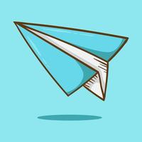 Hand drawn paper air plane. Hand drawn style vector illustrations