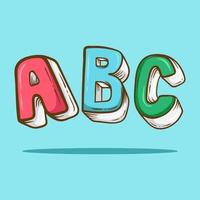 letras abc dibujadas a mano. Ilustraciones de vectores de estilo dibujado a mano