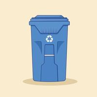 Recycle Bin Vector Illustration. Trash Can. Garbage Can. Flat Cartoon Style Suitable for Web Landing Page, Banner, Flyer, Sticker, Card, Background, T-Shirt, Clip-art