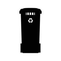 Recycle Bin Silhouette. Black and White Icon Design Elements on Isolated White Background vector