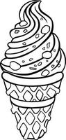 helado de chispas de chocolate, sorbete, ilustración vectorial vector