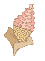 ilustración de helado, ilustración de icono de helado simple plano colorido.
