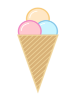 ilustración de helado, ilustración de icono de helado simple plano colorido. png