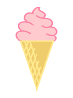 ilustración de helado, ilustración de icono de helado simple plano colorido. png