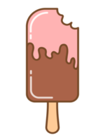 ilustración de helado, ilustración de icono de helado simple plano colorido. png