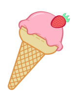 ilustración de helado, ilustración de icono de helado simple plano colorido. png