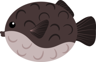 poisson-globe de dessin animé mignon png