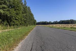 A damaged road dangerous for traffic photo