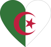 Algeria flag in the shape of a heart. png
