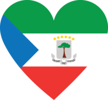 Equatorial Guinea flag in the shape of a heart. png