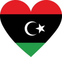 Libya flag in the shape of a heart. png