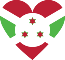 Burundi flag in the shape of a heart. png