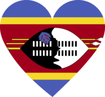 Eswatini flag in the shape of a heart. png