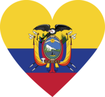 Ecuador flag in the shape of a heart. png