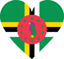 Dominica flag in the shape of a heart. png