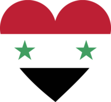 Syria flag in the shape of a heart. png