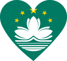 Macau flag in the shape of a heart. png