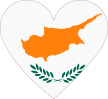 Cyprus flag in the shape of a heart. png