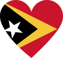 Timor Leste flag in the shape of a heart. png