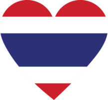 Thailand flag in the shape of a heart. png