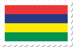 selo postal da bandeira das Maurícias. png