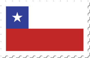 sello postal de la bandera chilena. png