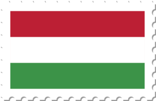 selo postal da bandeira da Hungria. png