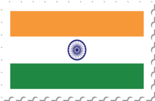 Briefmarke mit indischer Flagge. png