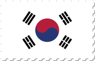 sello postal de la bandera de corea del sur. png