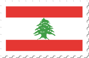 sello postal de la bandera de Líbano. png