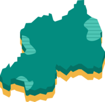 3d carta geografica di Ruanda png