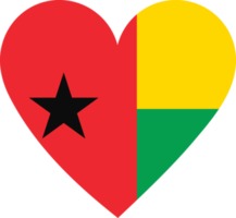 Guinea Bissau flag in the shape of a heart. png