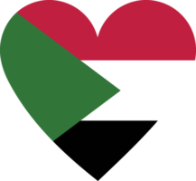 Sudan flag in the shape of a heart. png