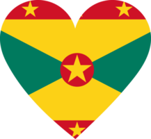 Grenada flag in the shape of a heart. png