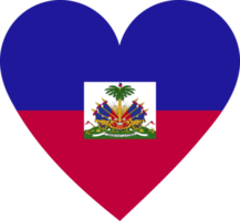 Haiti bandiera nel il forma di un' cuore. png