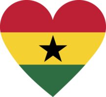 ghana flagga i de form av en hjärta. png