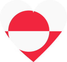 Groenlandia bandiera nel il forma di un' cuore. png